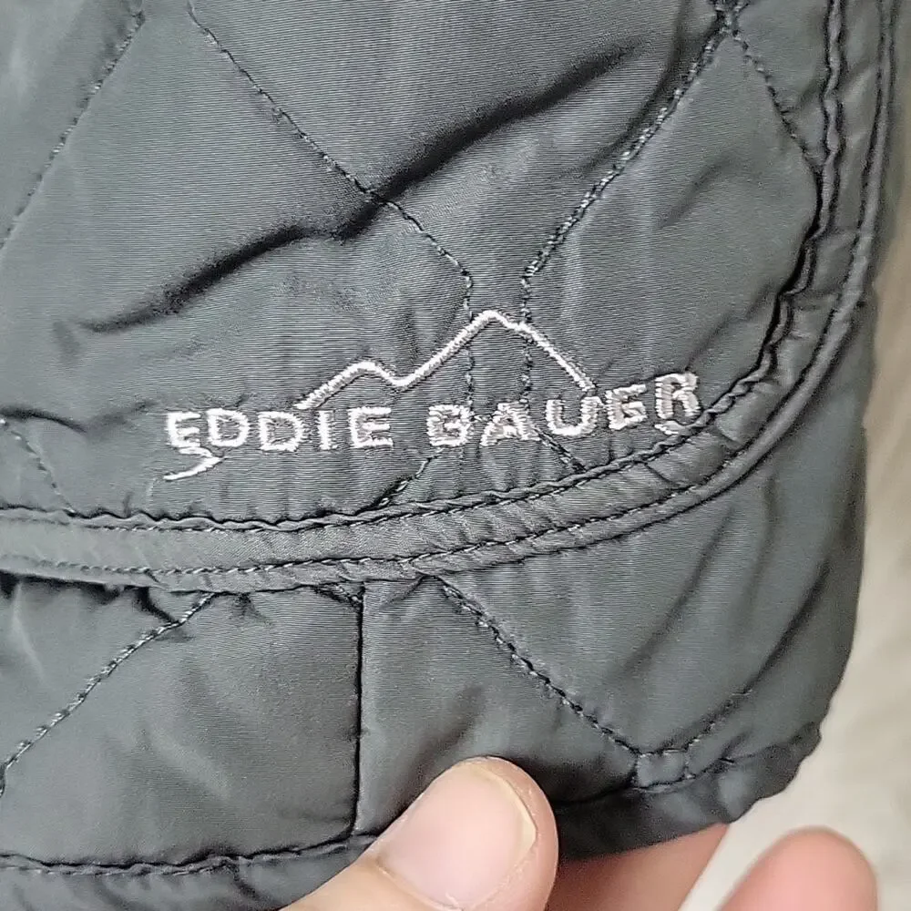 Eddie Bauer Green Quilted Full Zip Jacket Womens Size Small